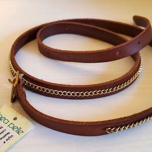 Leather Belt with Chain Detail